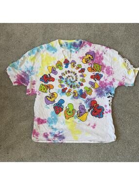 Size XL/2XL 2016 Dancing Mushroom Liquid Blue T-Shirt Psychedelic - Collectible